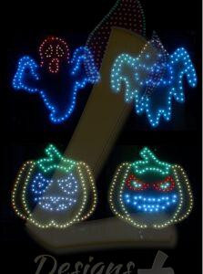 Singing Pumpkin & Ghost Prop 4 Pack