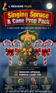 Spruce Tree & Cane Prop 5 Pack