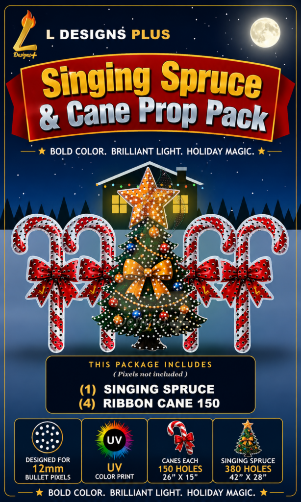 Spruce Tree & Cane Prop 5 Pack